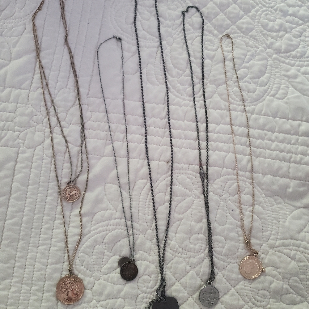 Forever 21 necklaces and red bracelet